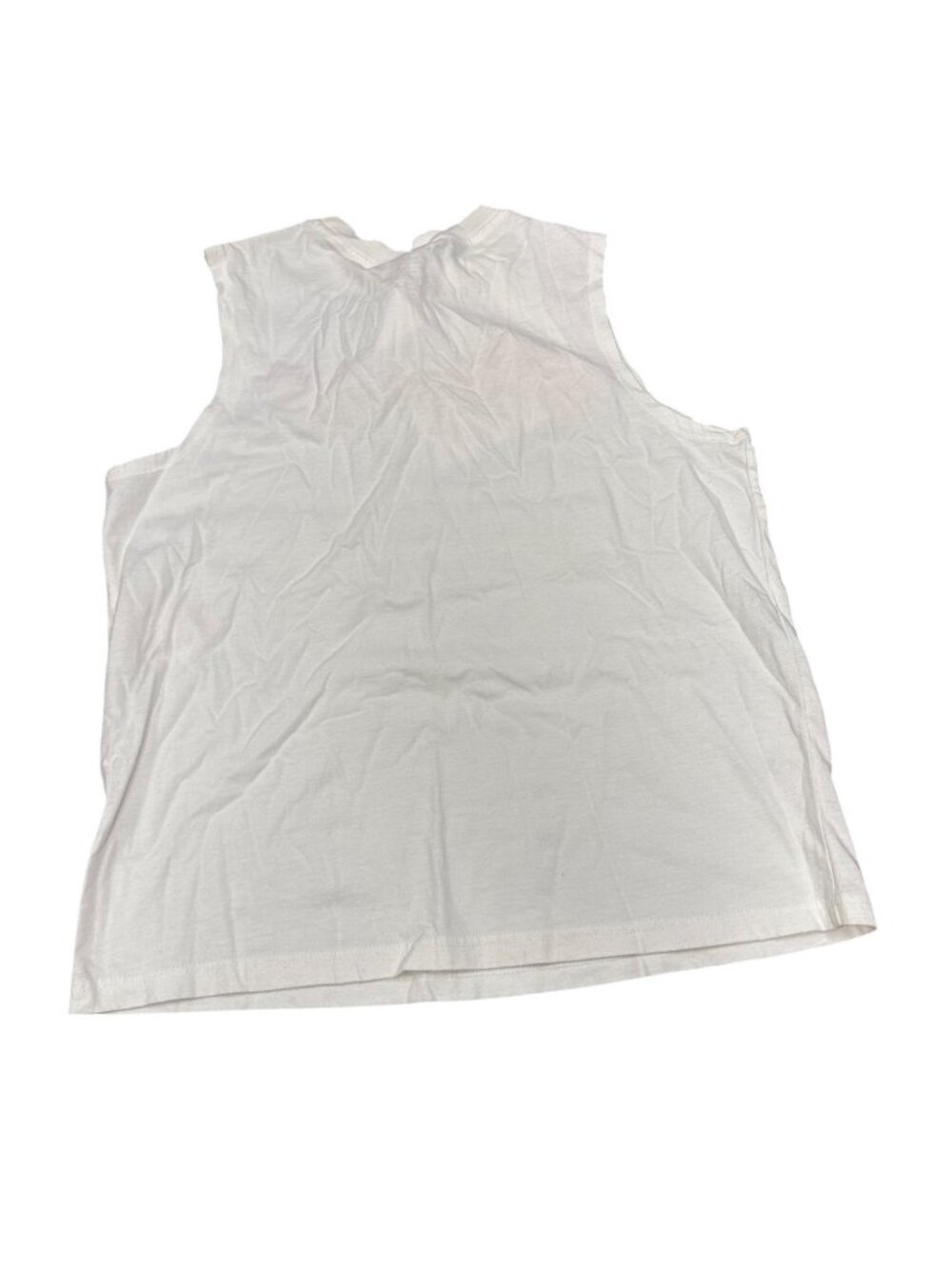 Paradise Graphic Sleeveless Tank Top White & Yellow Womens Casual Small - Picture 5 of 5
